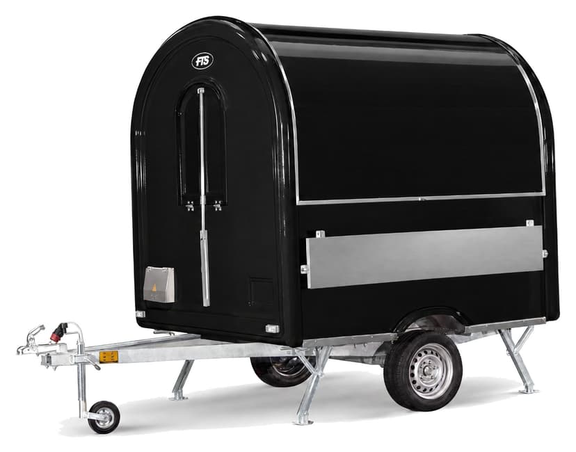 Rimorchio food truck AIR 220 nero, 750 kg di massa complessiva, con la patente B