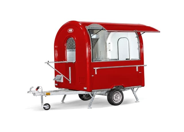 Rimorchio food truck Chef+ rosso, formato AIR 220