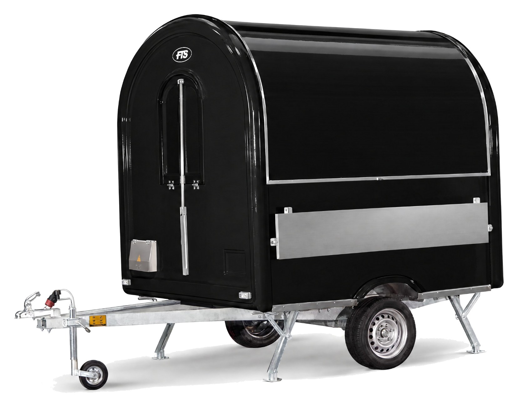 Rimorchio food truck AIR 220 nero, 750 kg di massa complessiva, con la patente B