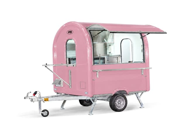 Rimorchio bar e caffetteria Barista rosa, formato AIR 220